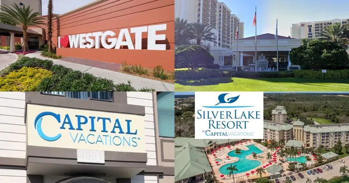 The four timeshare resorts compared: Westgate Lakes, Hilton Grand Vacations Tuscany Village, Capital Vacations Pigeon Forge, and Silver Lake Resort