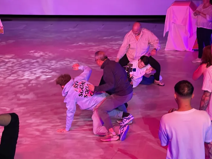 Teams competing in Royal Caribbean's Crazy Quest event