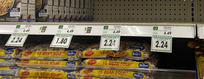 Kroger clearance items with colored discount tags