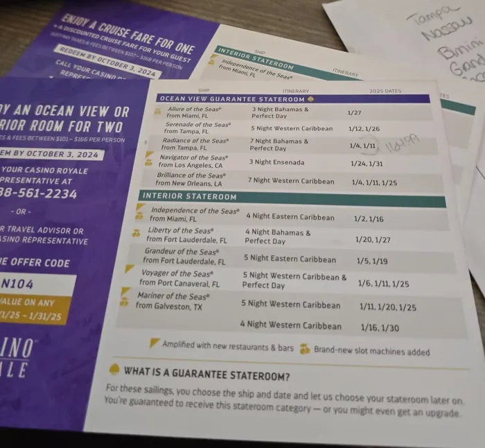 Club Royale offer for a discounted future cruise
