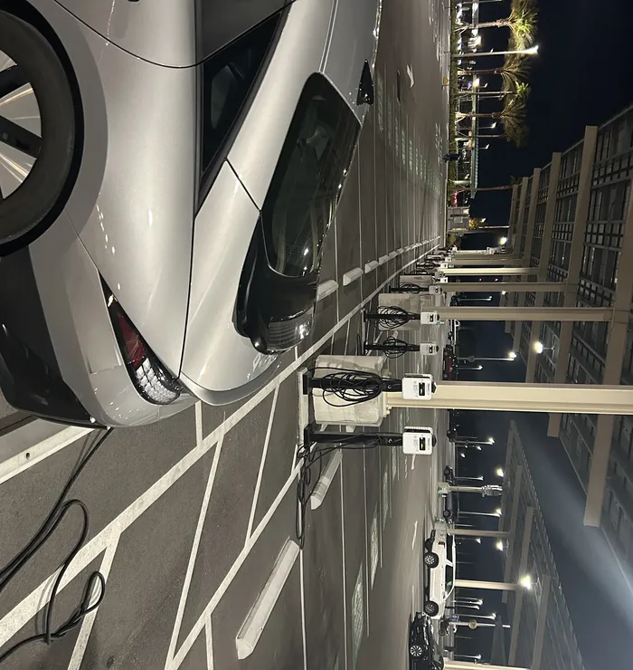 Overview of the EV charger clusters in Prime Parking at Epic Universe